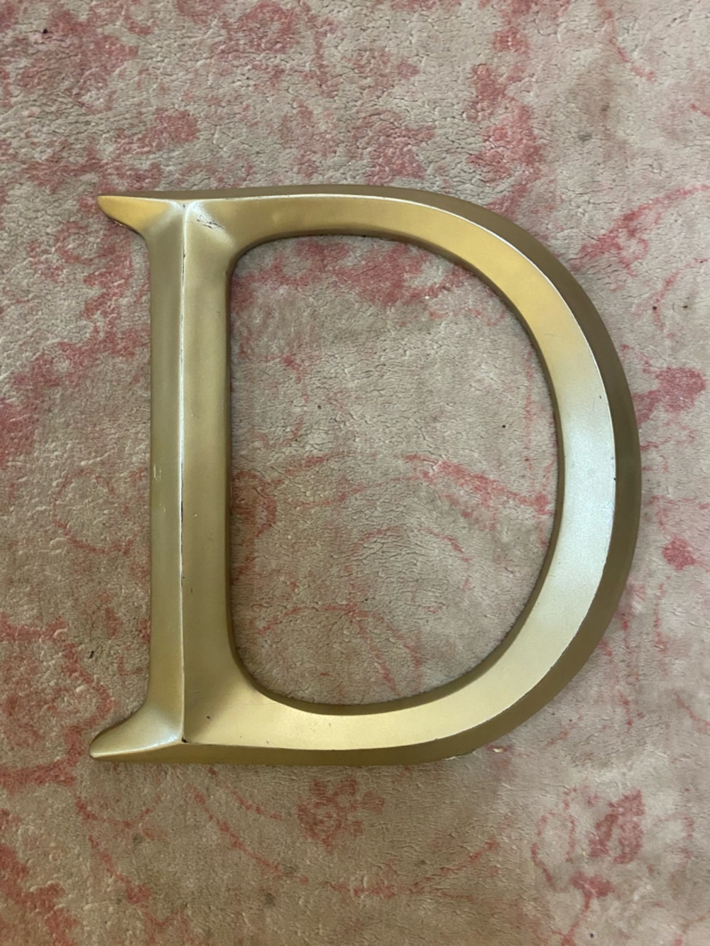Decorative Letter D Wall Accent in Metallic Gold Prism